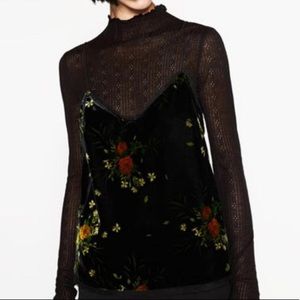 Soft Zara Velvet Floral Tank Top Camisole